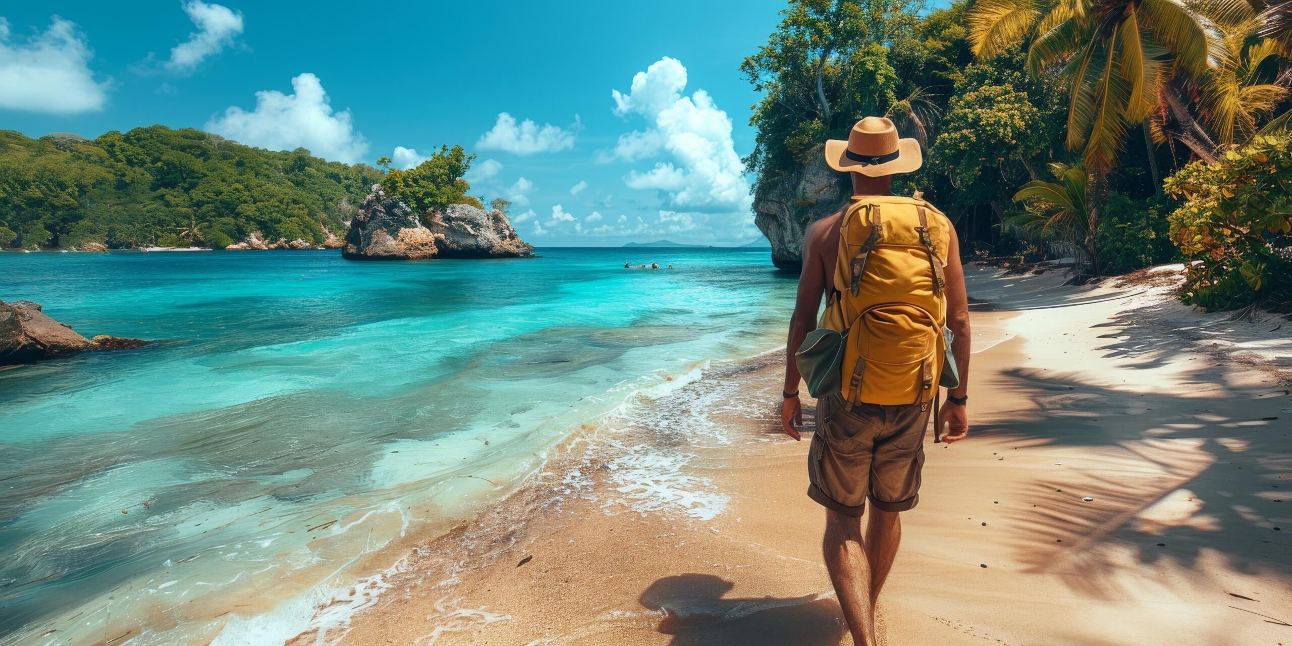 Traveller on a beach
