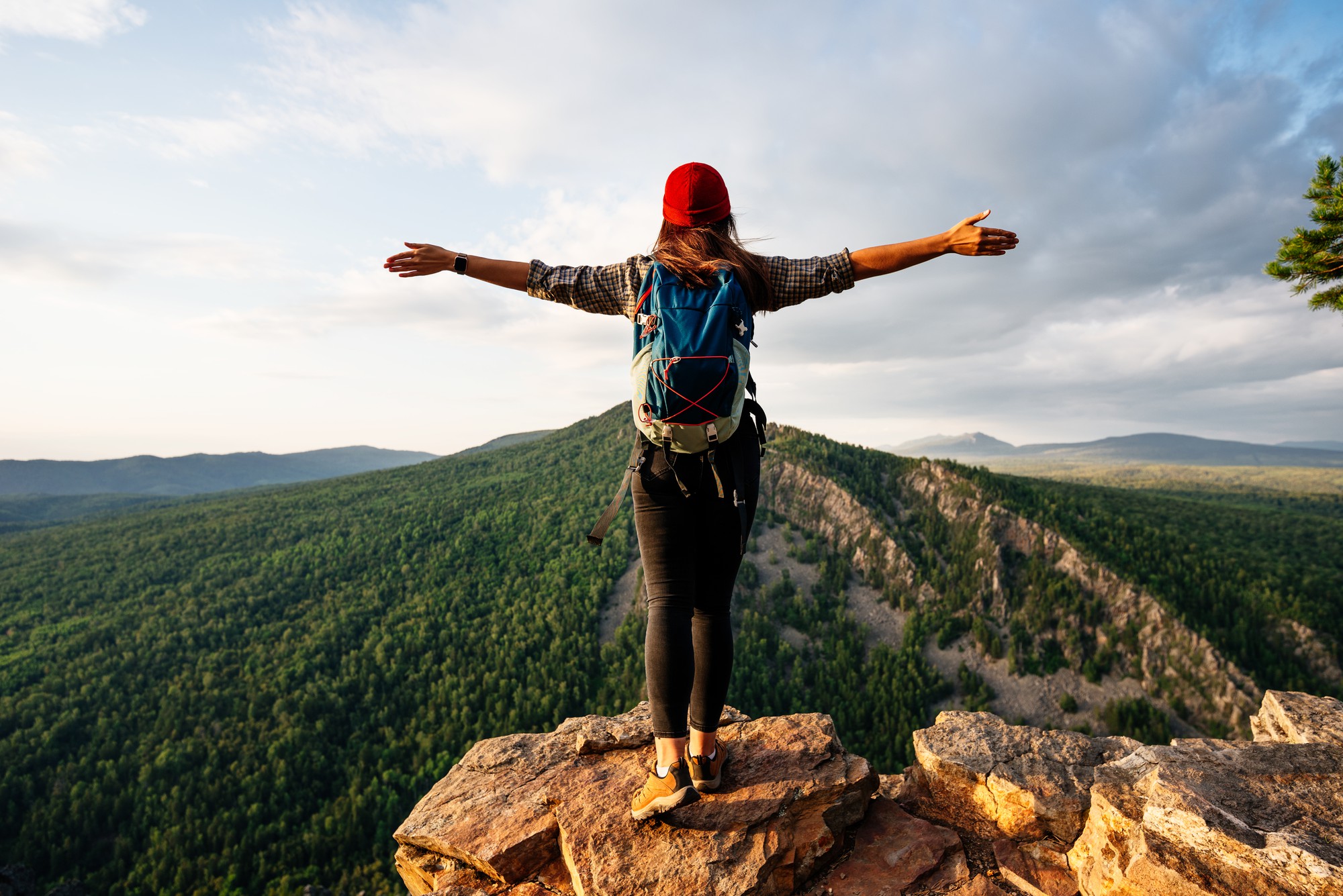Traveller enjoying a view